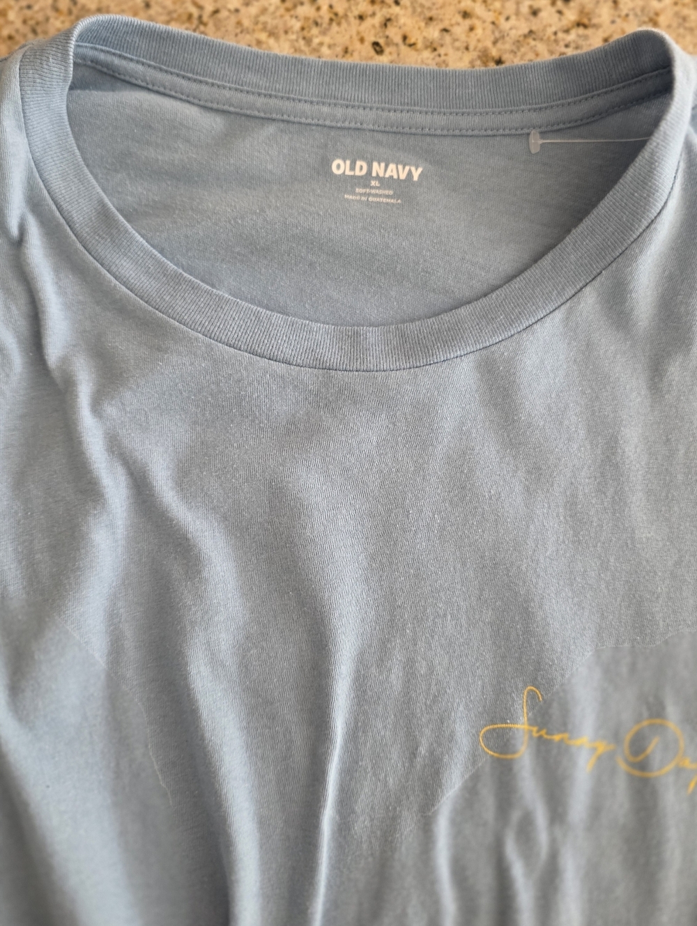 Old NAVY Surf Graphic Soft Washed Tee with Palm Tree Print - Light Blue - Picture 4 of 7